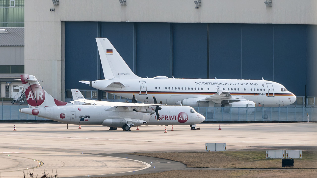 15+02 German Air Force A319-100(ACJ) & SP-SPD SprintAir A&eacute;rospatiale ATR-72-200(F)