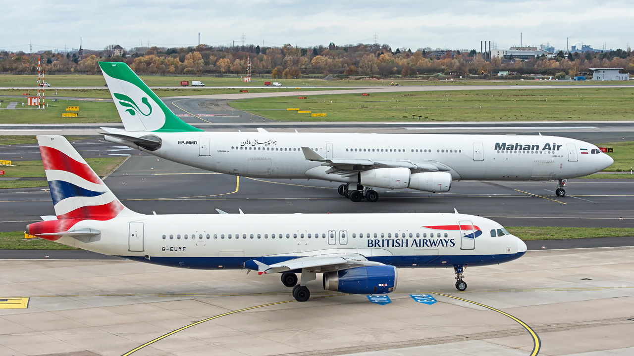 EP-MMD Mahan Air Aibus A340-300 und G-EUYF British Airways Airbus A320-200