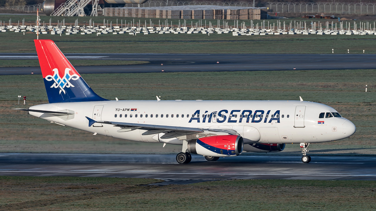 YU-APM Air Serbia Airbus A319-100