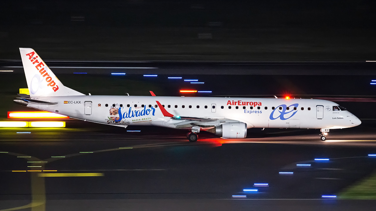 EC-LKX Air Europa Lineas Aereas Embraer ERJ-195 - Visit Salvador Sticker - DUS 18.02.2020