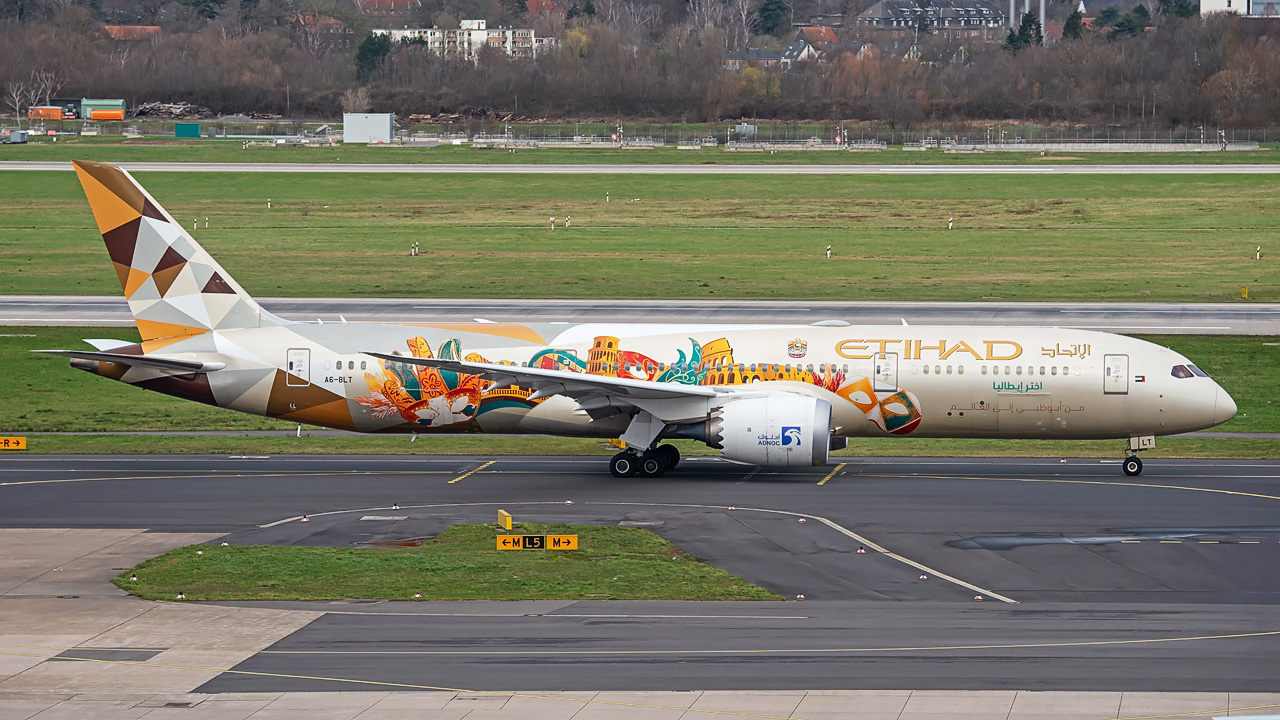 A6-BLT Etihad Airways Boeing 787-9 Dreamliner (Choose Italy c/s) - DUS 01.03.2020